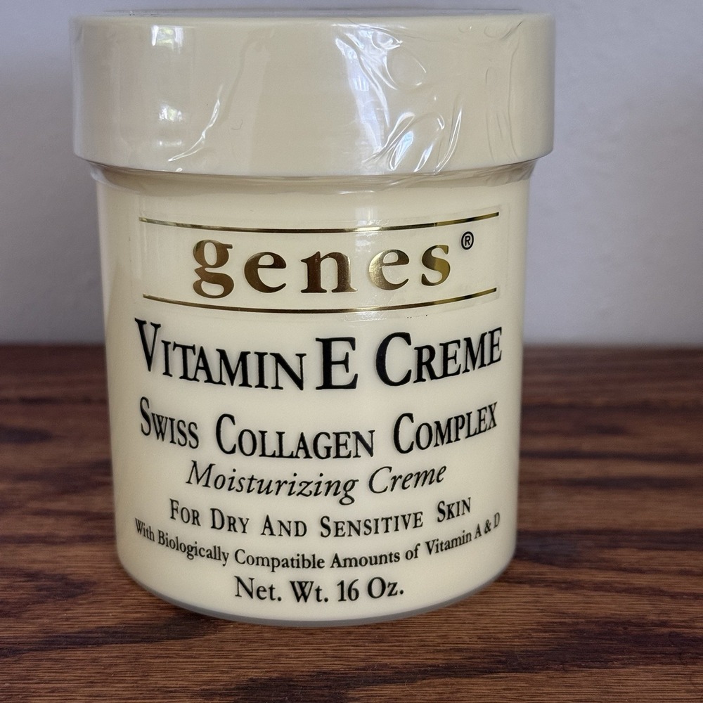 Genes Vitamin E Creme Swiss Collagen Complex 16 Oz Moisturizer Sealed Dry Skin